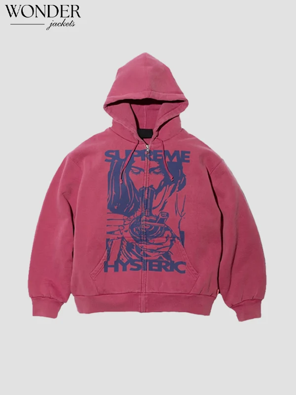 Supreme Hysteric Glamour Thermal Lined Zip Up Hoodie