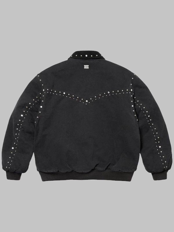 Supreme B.B. Simon Studded Work Jacket Black & Burgundy
