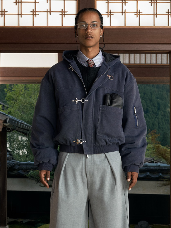 Shinzo Shige 15oz Canvas Clasp Bomber Jacket | Shinzo Jacket