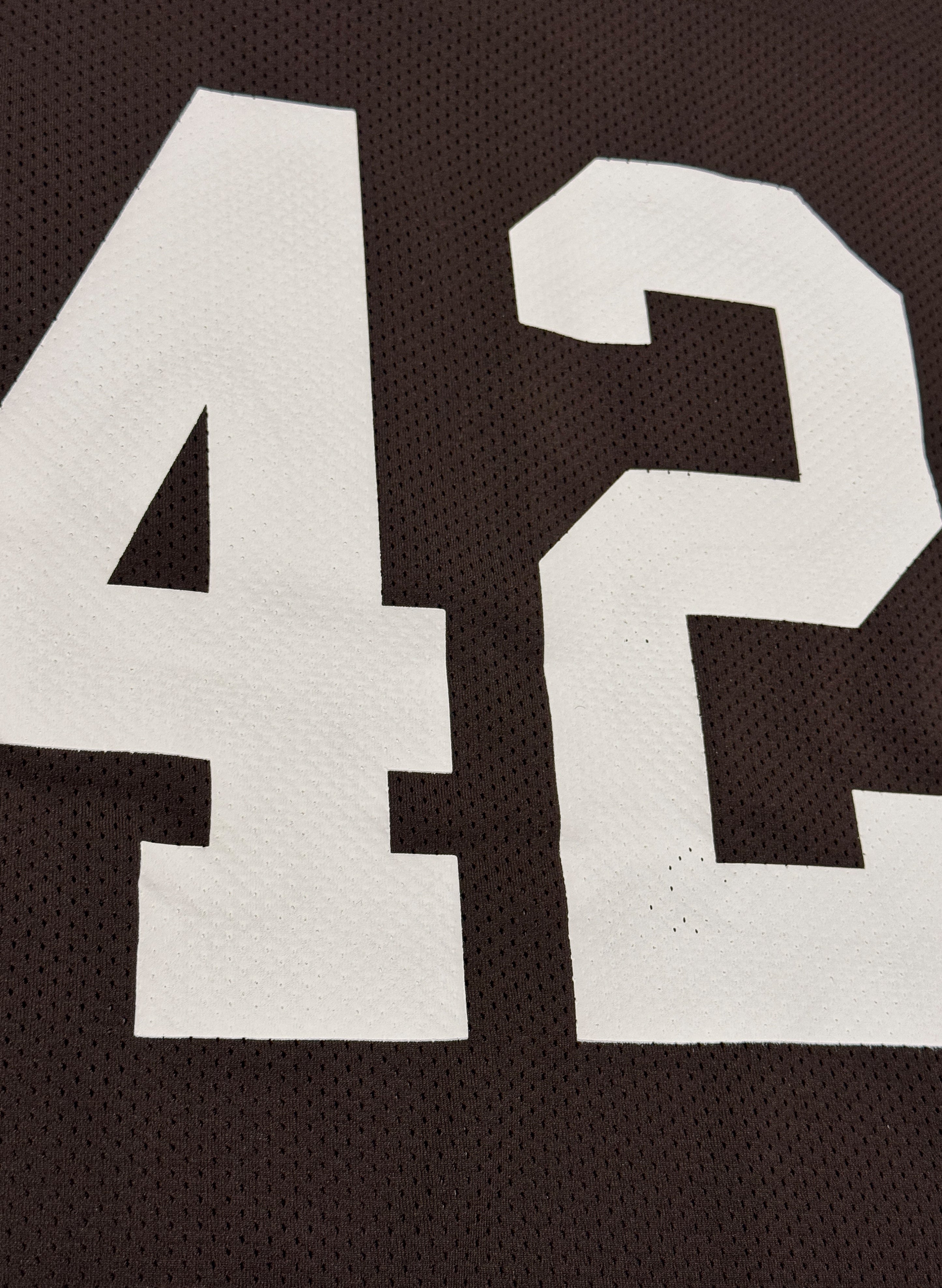 WOODBLOCK 42 MESH FOOTBALL LS SHIRT BROWN/WHITE (WB-25SS-004)