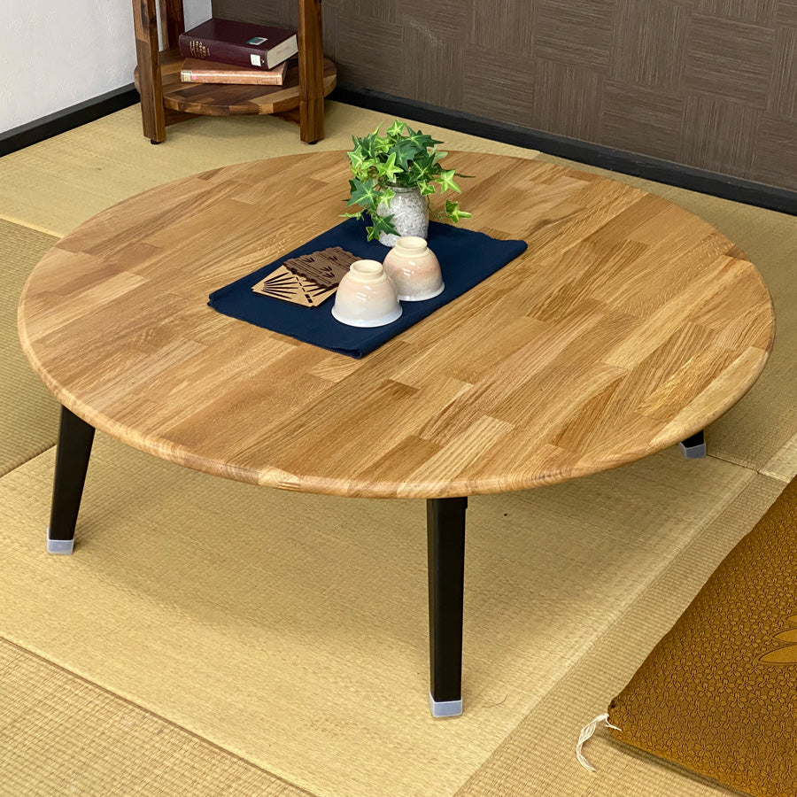 ちゃぶ台 丸型 ウォールナット オーク 無垢材 オヴァル – Wooden JAPAN