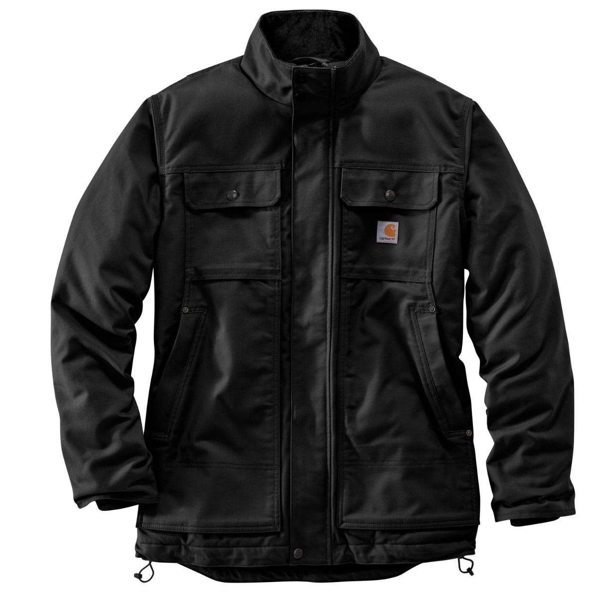 Carhartt Coat: Men's 104468 N04 Black Full Swing Quick Duck