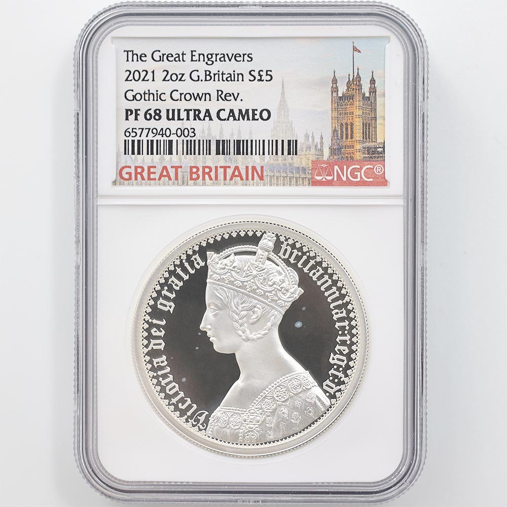 2021 英国 エリザベス2世 ゴシッククラウン 5ポンド 銀貨 2オンス