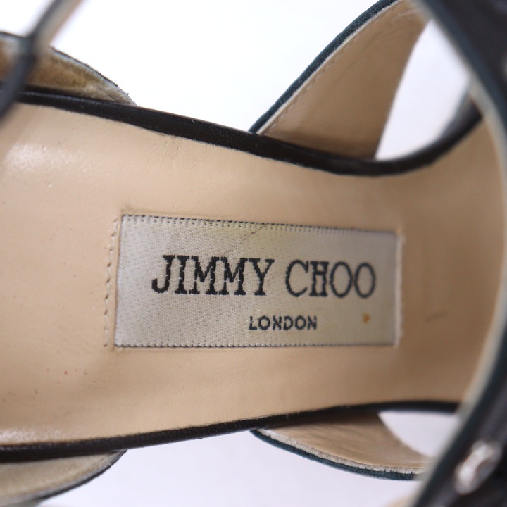 ジミーチュウ パンプス オープントゥ ストラップ スタッズ シューズ