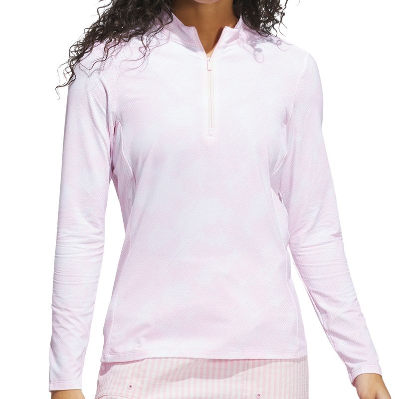 adidas Women's Ultimate365 Printed Long Sleeve 1/4 Zip Mock Neck