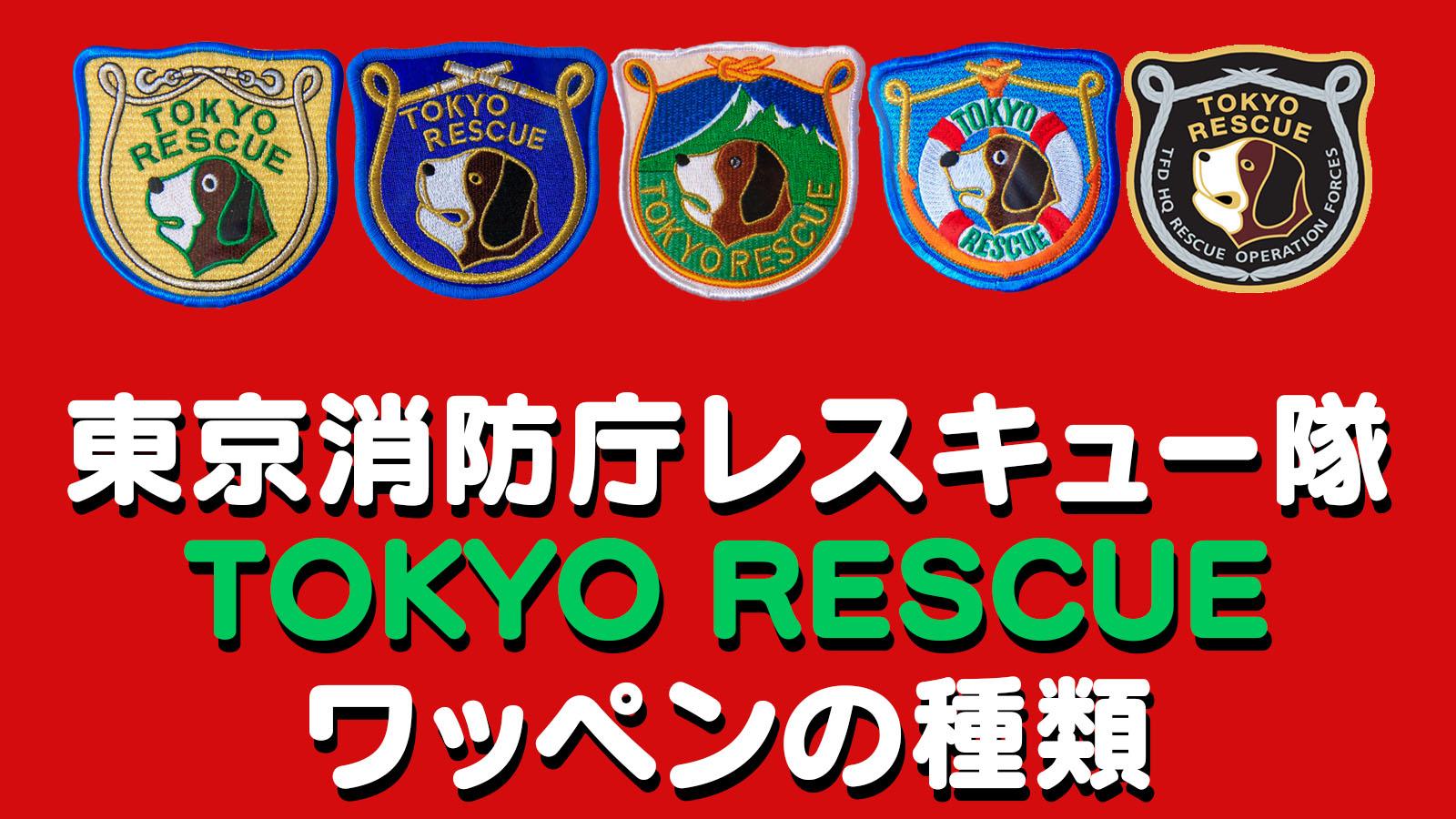 東京消防庁レスキュー隊のワッペン セント・バーナード犬「バリィ」の
