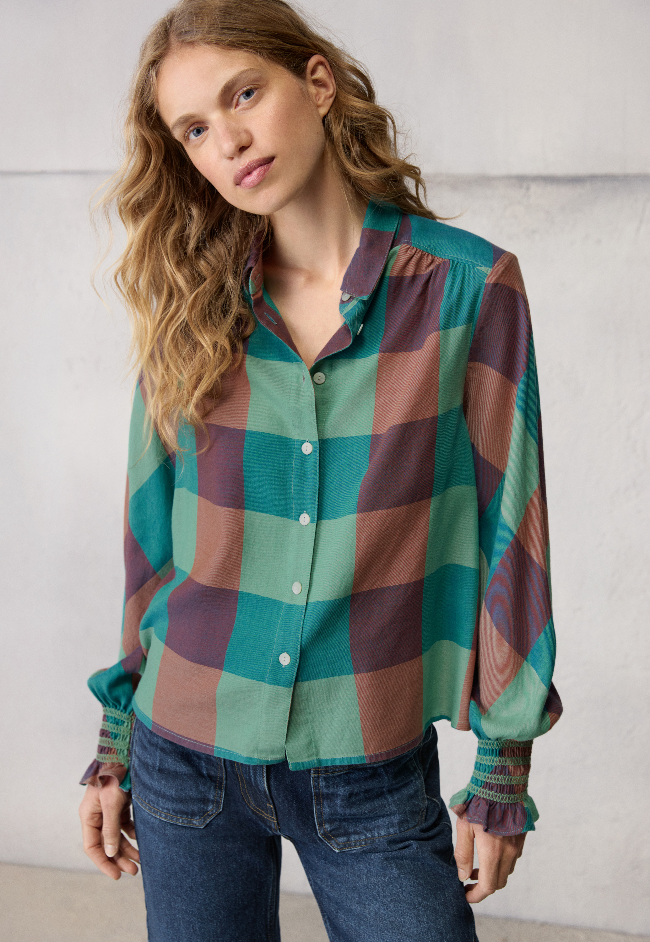 Wrap London - Wool & cotton checked shirt