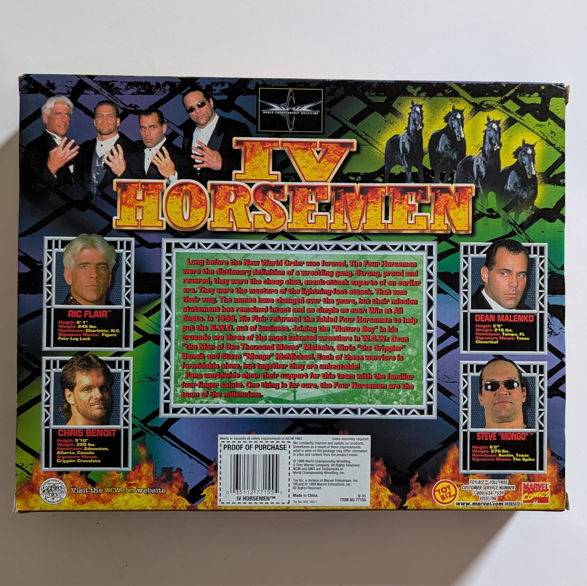 1999 WCW Toy Biz IV Horsemen: Ric Flair, Chris Benoit, Dean