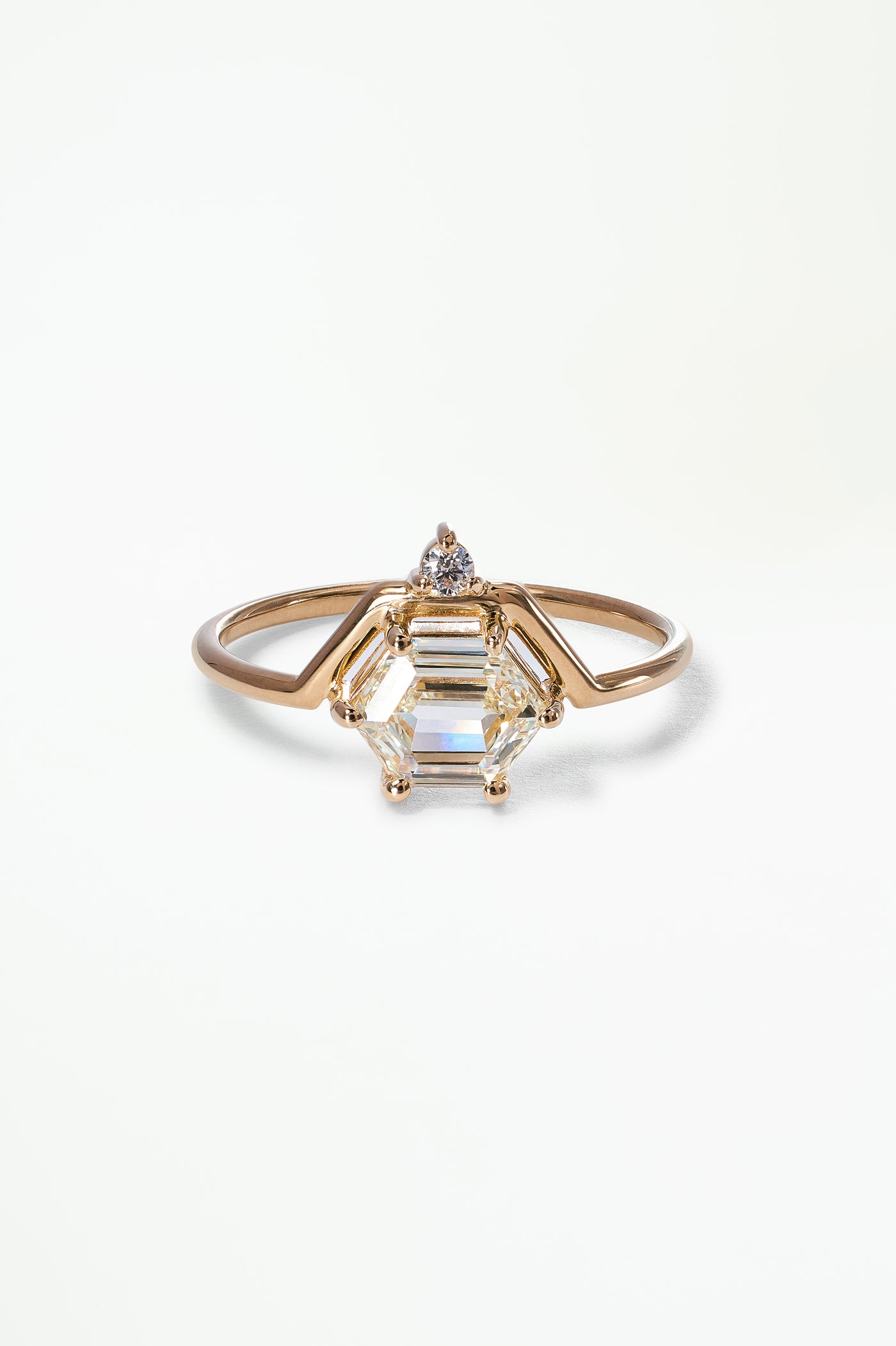 One of a Kind Hexagon Cut Diamond Nestled Ring No. 20 – WWAKE