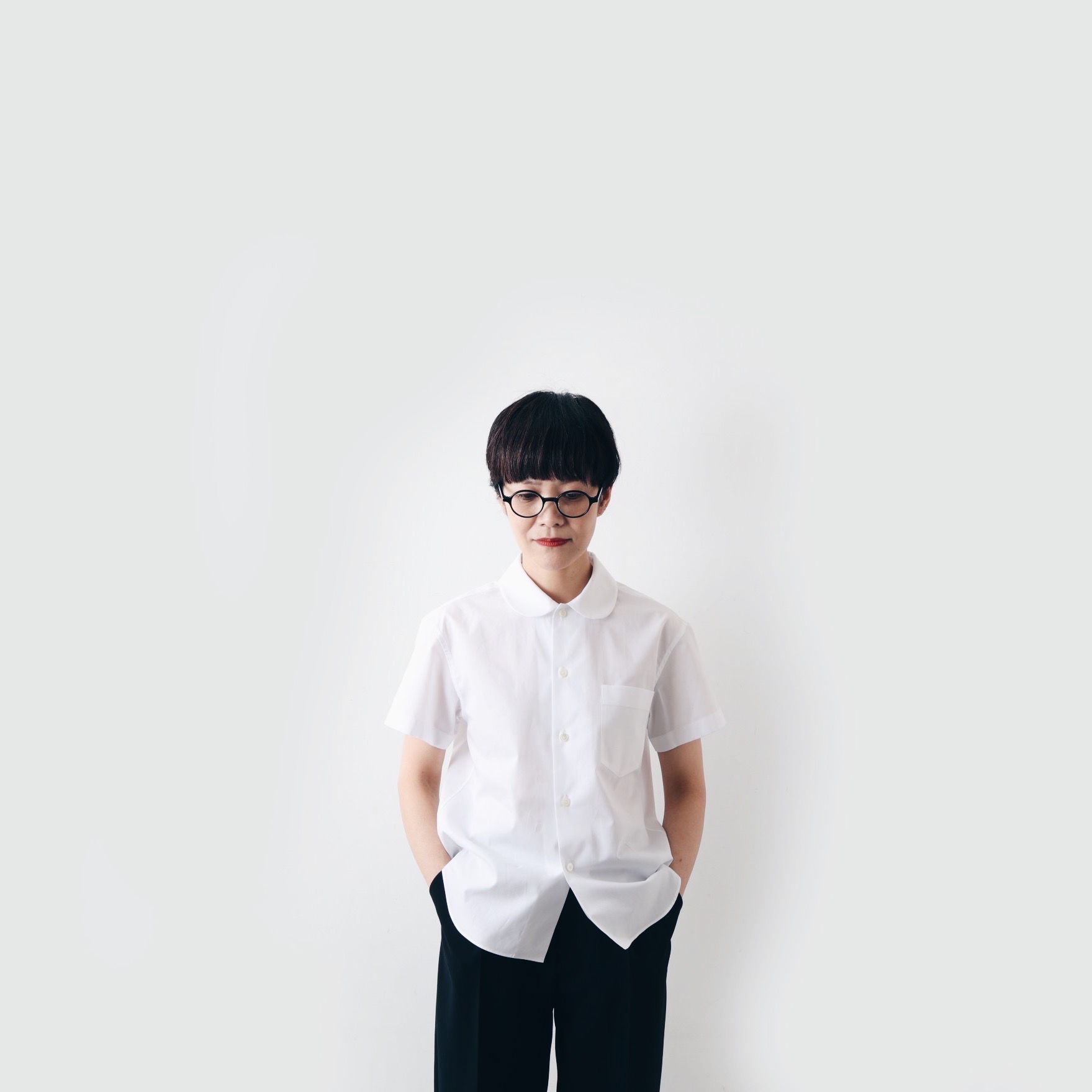 tao タオ 丸襟半袖ブラウス