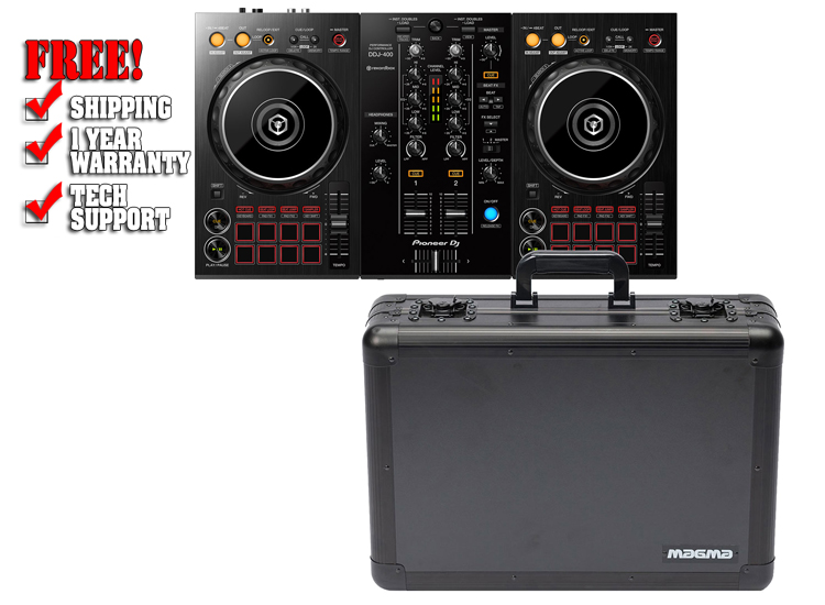 Pioneer DDJ-400 Controller for rekordbox w/ Carry-Lite case