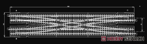 16番(HO) ニューシステム線路 ダブルクロスポイント (複線両渡り) 電動