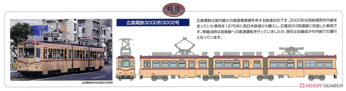 鉄道コレクション 広島電鉄 3000形 3002号 (標準塗装) (鉄道模型