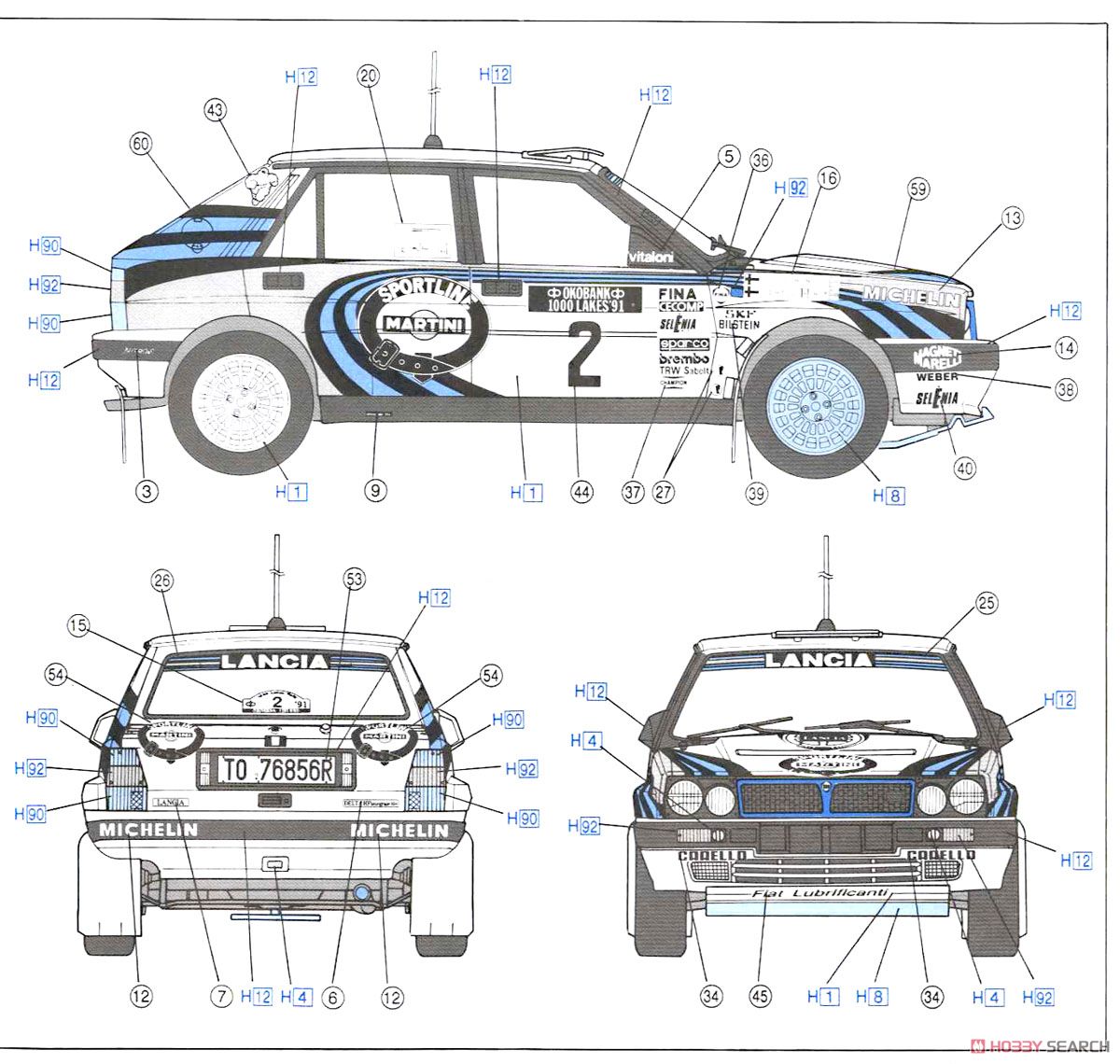 ランチア デルタ HF インテグラーレ 16v `1991 1000湖ラリー