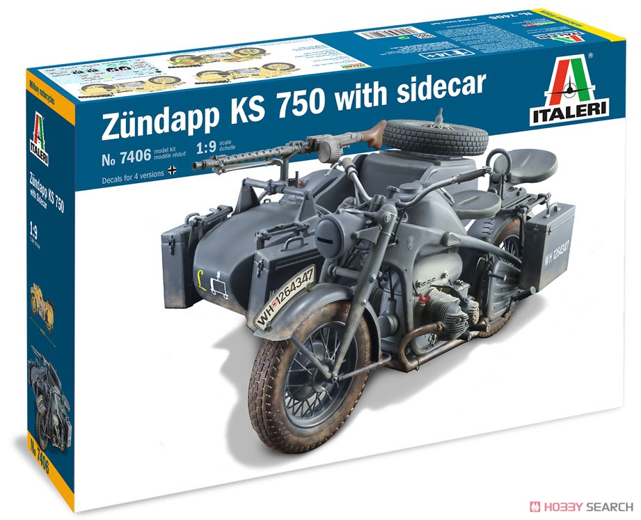 WW.II ドイツ軍 ツェンダップ KS750 サイドカー (プラモデル) - ホビー