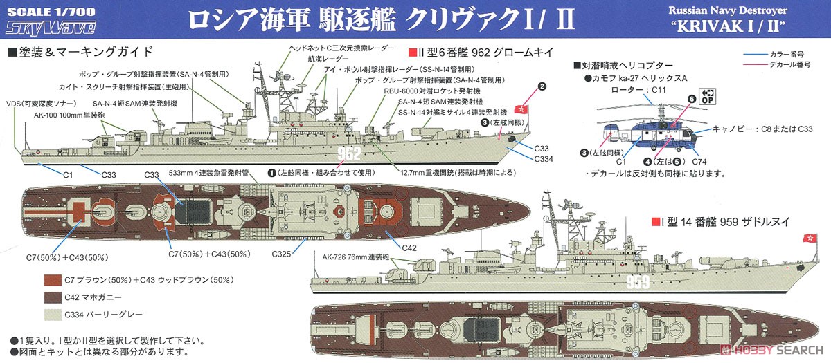 ロシア海軍 駆逐艦 クリヴァク I/II (プラモデル) - ホビーサーチ