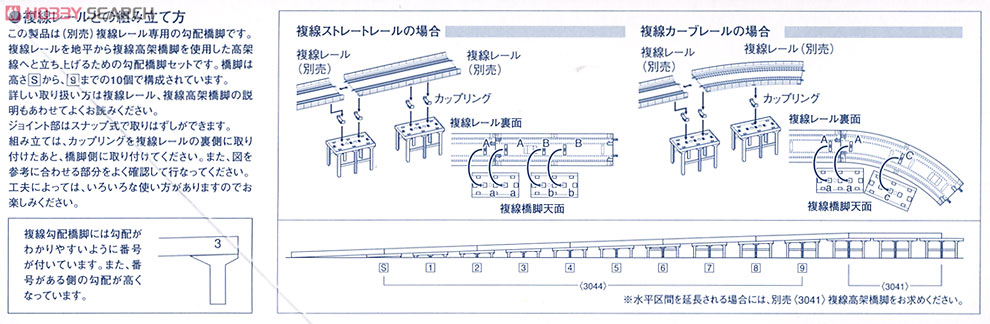 複線勾配橋脚セット (10個1組) (鉄道模型) - ホビーサーチ 鉄道模型 N