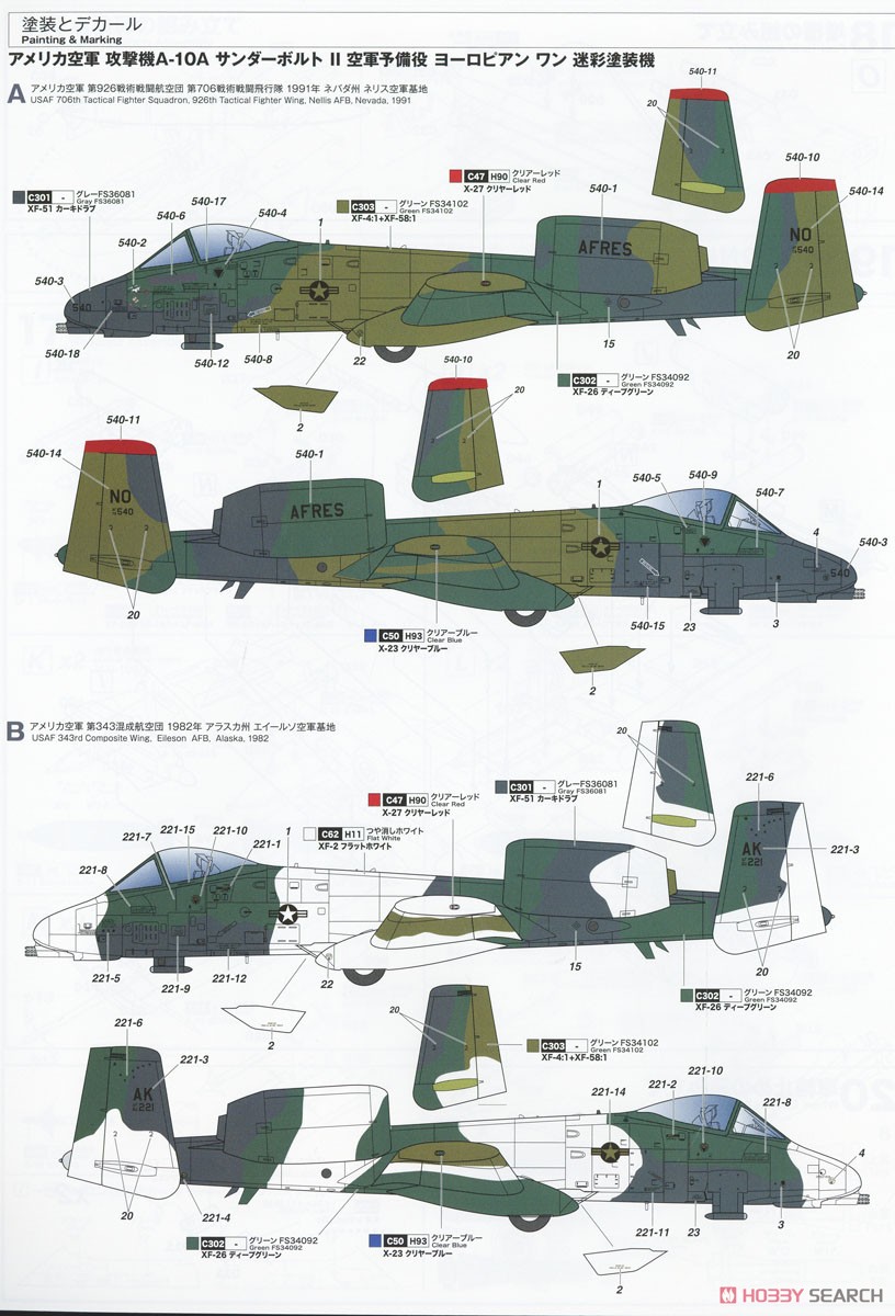 アメリカ空軍 攻撃機 A-10A サンダーボルトII ヨーロピアン ワン 迷彩
