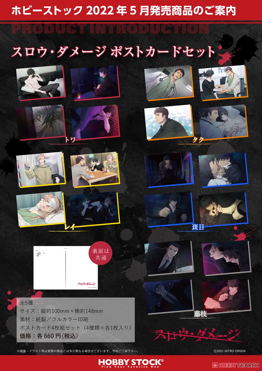 スロウ・ダメージ ポストカードセット 藤枝 (キャラクターグッズ