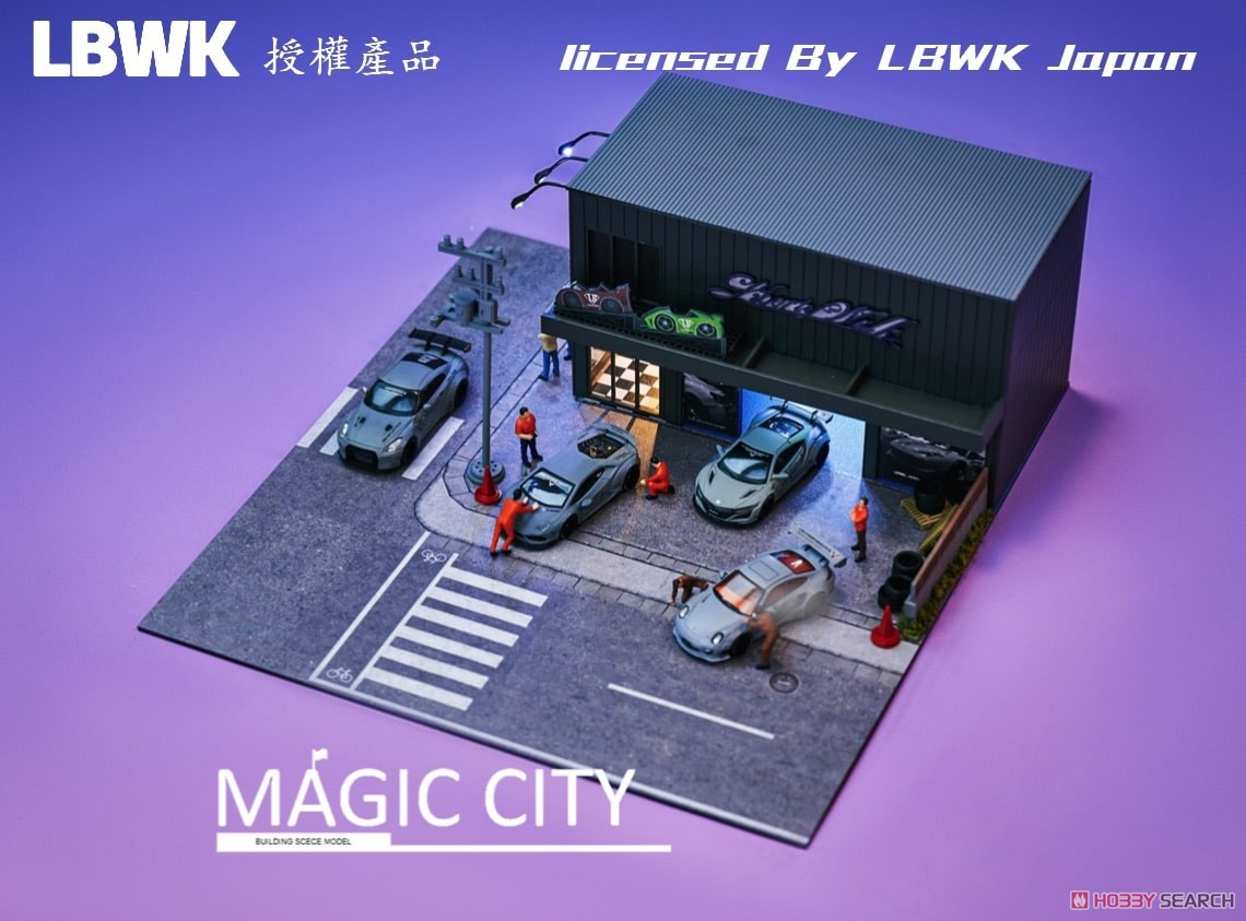 LBWK ジオラマ (LEDライト付属) ガレージ (ミニカー) - ホビーサーチ