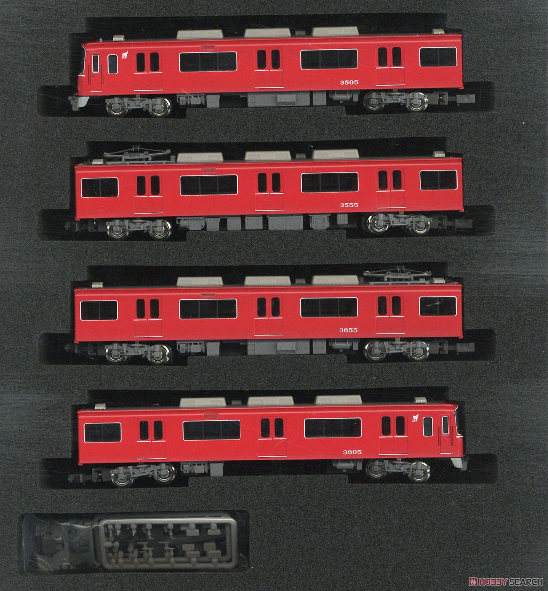 名鉄 3500系 (機器更新車・行先表示点灯) 増結4両編成セット (動力無し