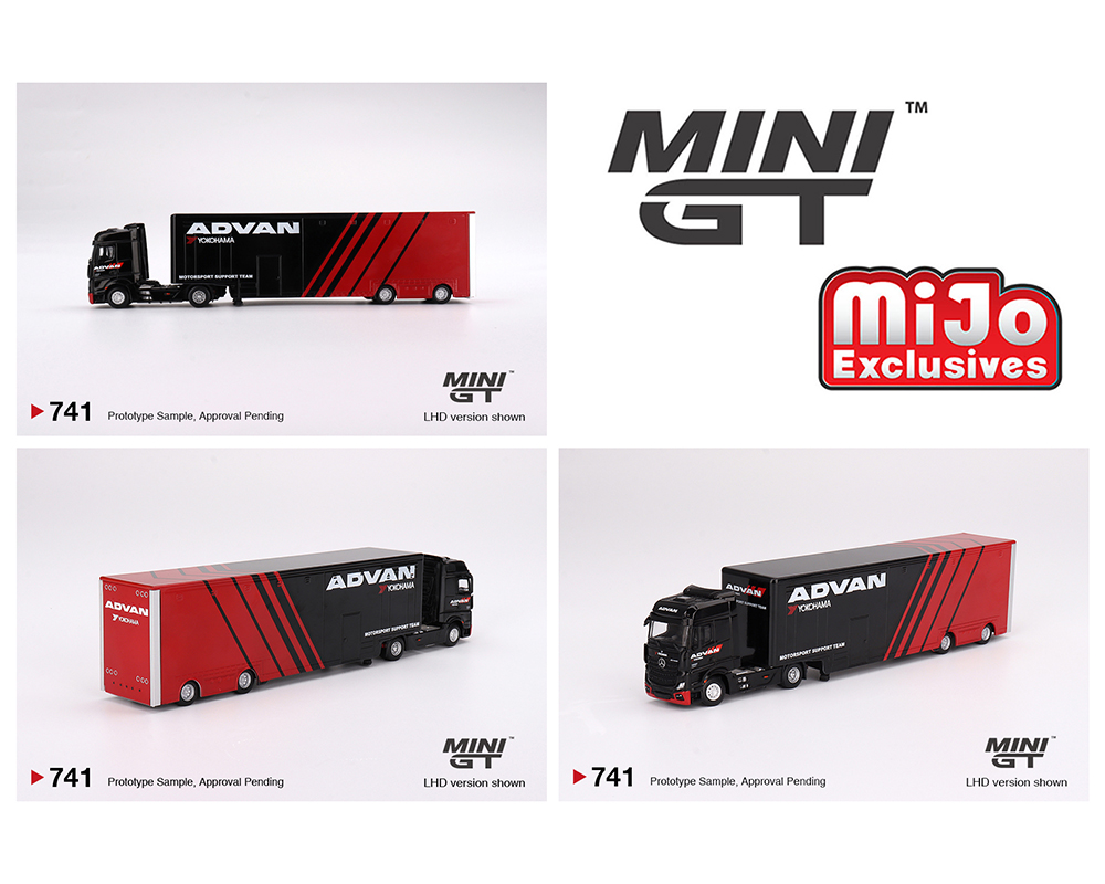 MINI GT 1/64 MERCEDES BENZ ACTROS ADVAN RACING TRANSPORT / *FREE
