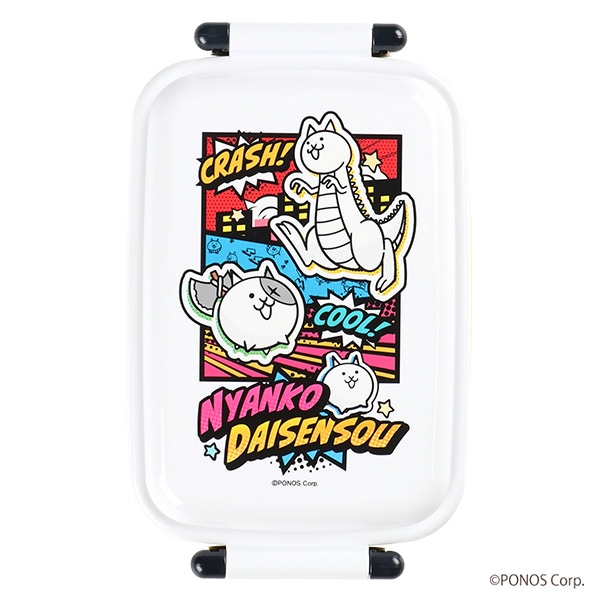 スケーター）ふわっとフタタイトランチボックス 角型 450ml（にゃんこ