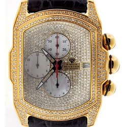 Mens Iced Out Diamond Yellow Watch Aqua Master Bubble 7.00 ct