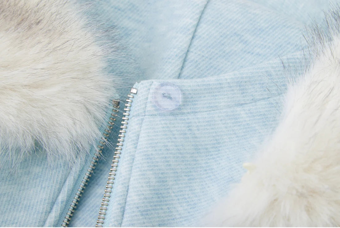 13DE MARZO Doozoo Zipper Hoodie Blue – 8pm Canada Store