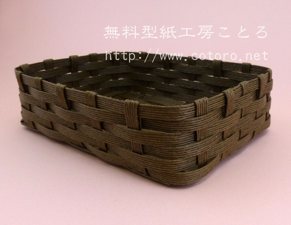 作り方☆クラフトバンドのシンプルなカゴ☆エコクラフト | 無料型紙