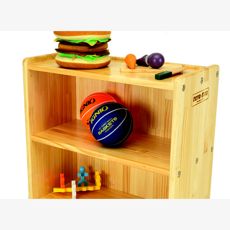 木製子供家具 オープン棚2段｜木製キッズコーナー、木製子供家具