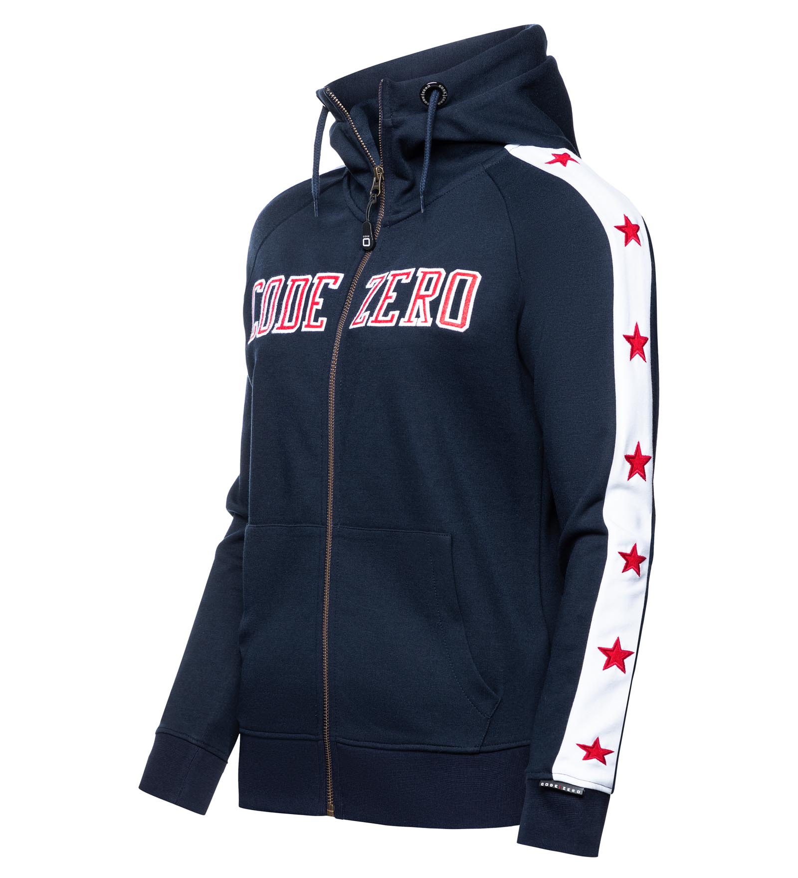 CODE-ZERO Zip-Up Hoodie Women Stars Navy Blue M | CODE-ZERO