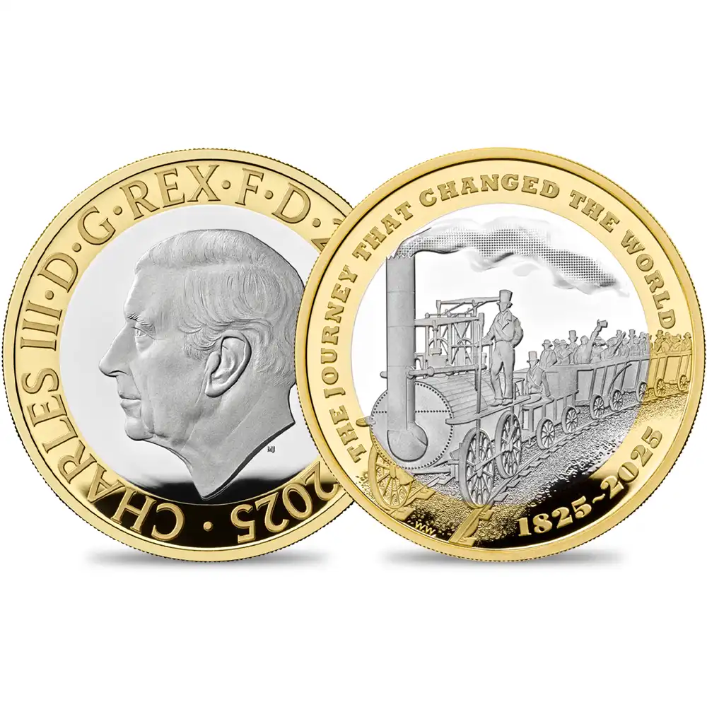 2025 チャールズ3世 現代鉄道200周年記念 2ポンドプルーフ銀貨