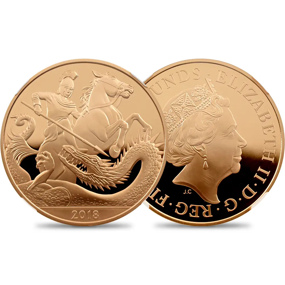 2018 エリザベス2世 ジョージ王子誕生5周年記念 5ポンド金貨 NGC