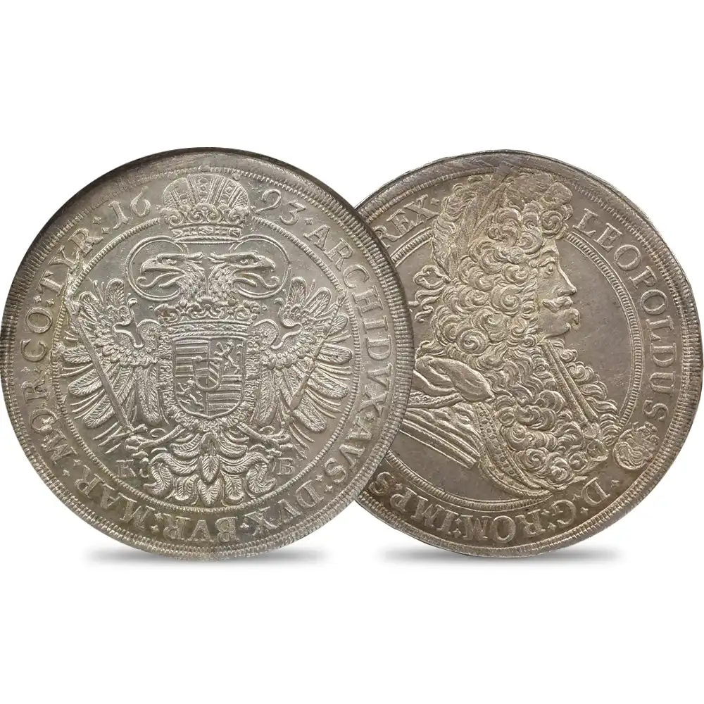 ハンガリー 1693KB レオポルト1世 1ターラー銀貨 NGC MS64 DAV-3264