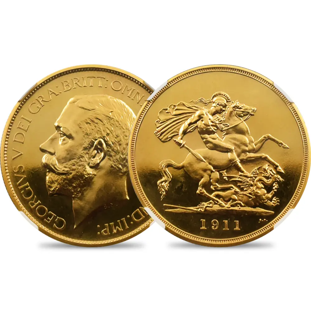 1911 ジョージ5世 聖ジョージ竜退治 5ソブリン金貨 NGC PF66 | 英国