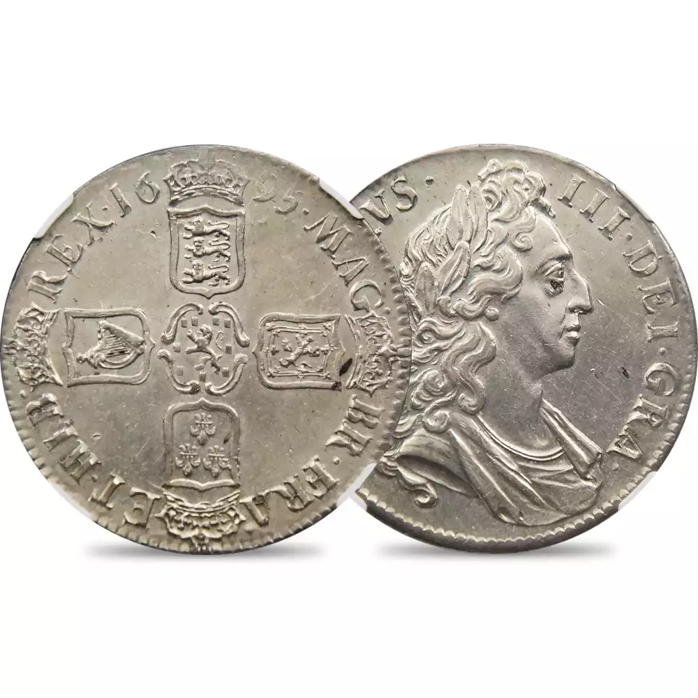 1695 ウィリアム3世 クラウン銀貨 NGC AU58 | 英国アンティークコイン