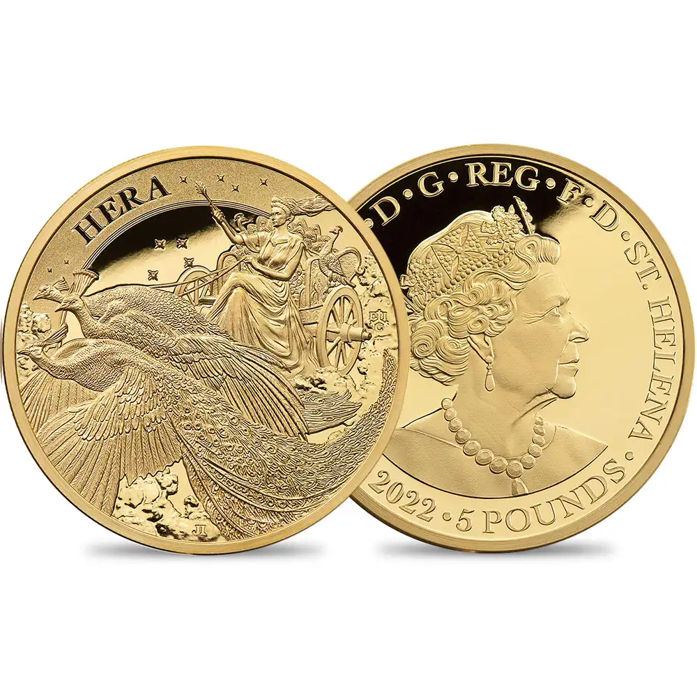 セントヘレナ 2022 エリザベス2世 女神シリーズ ヘラ 5ポンド1オンス