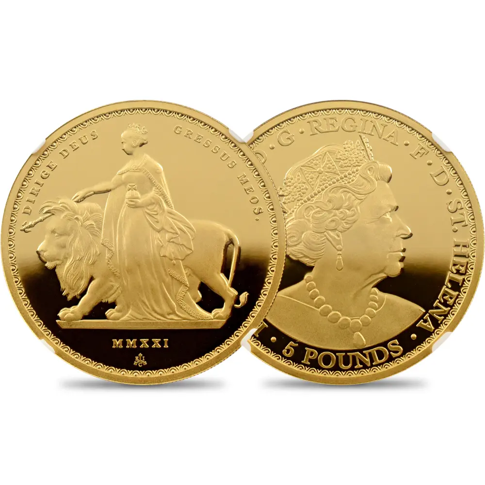セントヘレナ 2021 エリザベス2世 ウナ&ライオン （ワイオン版） 5