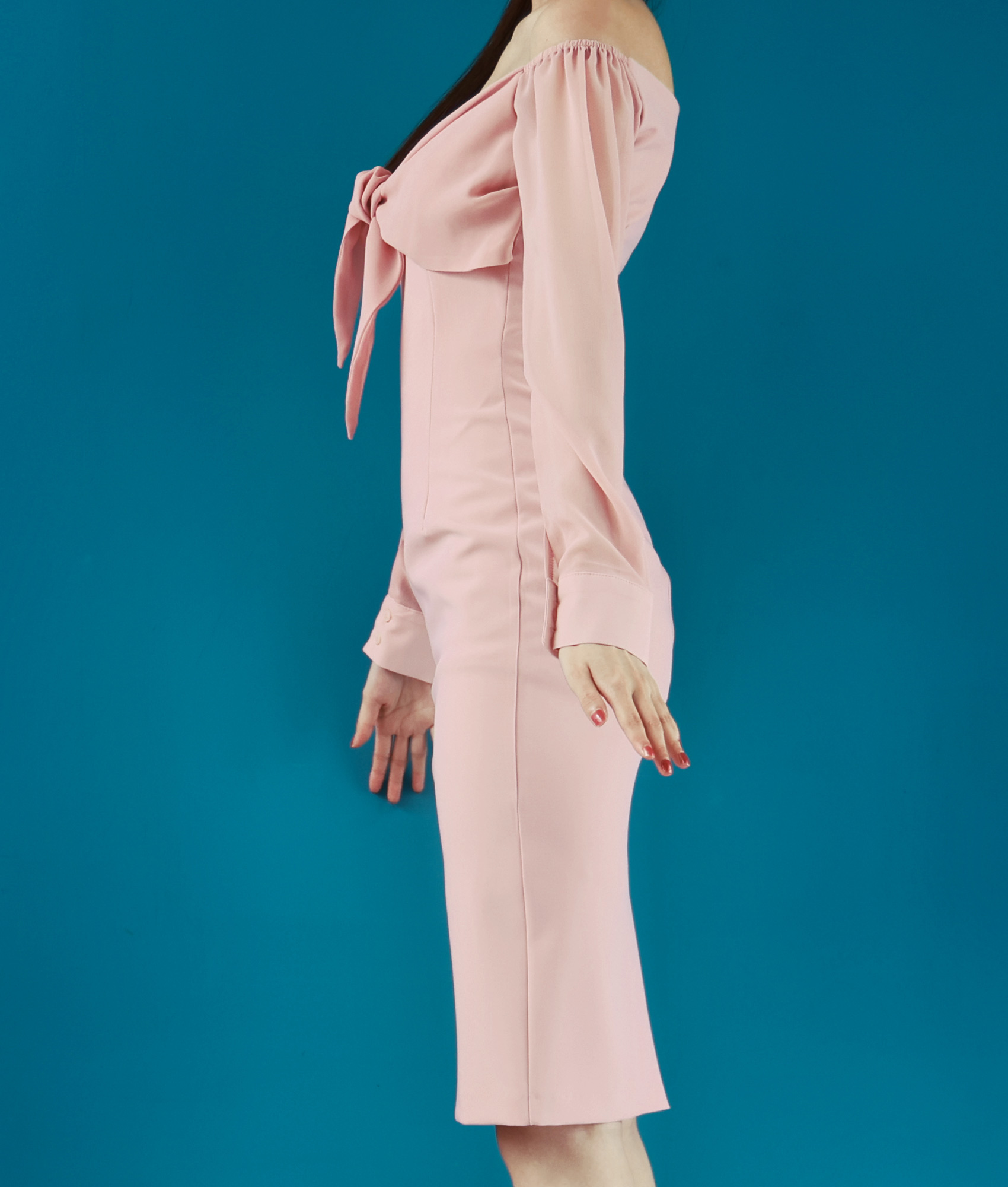 オフショルダーピンクワンピース/rinfarre - カラードレス