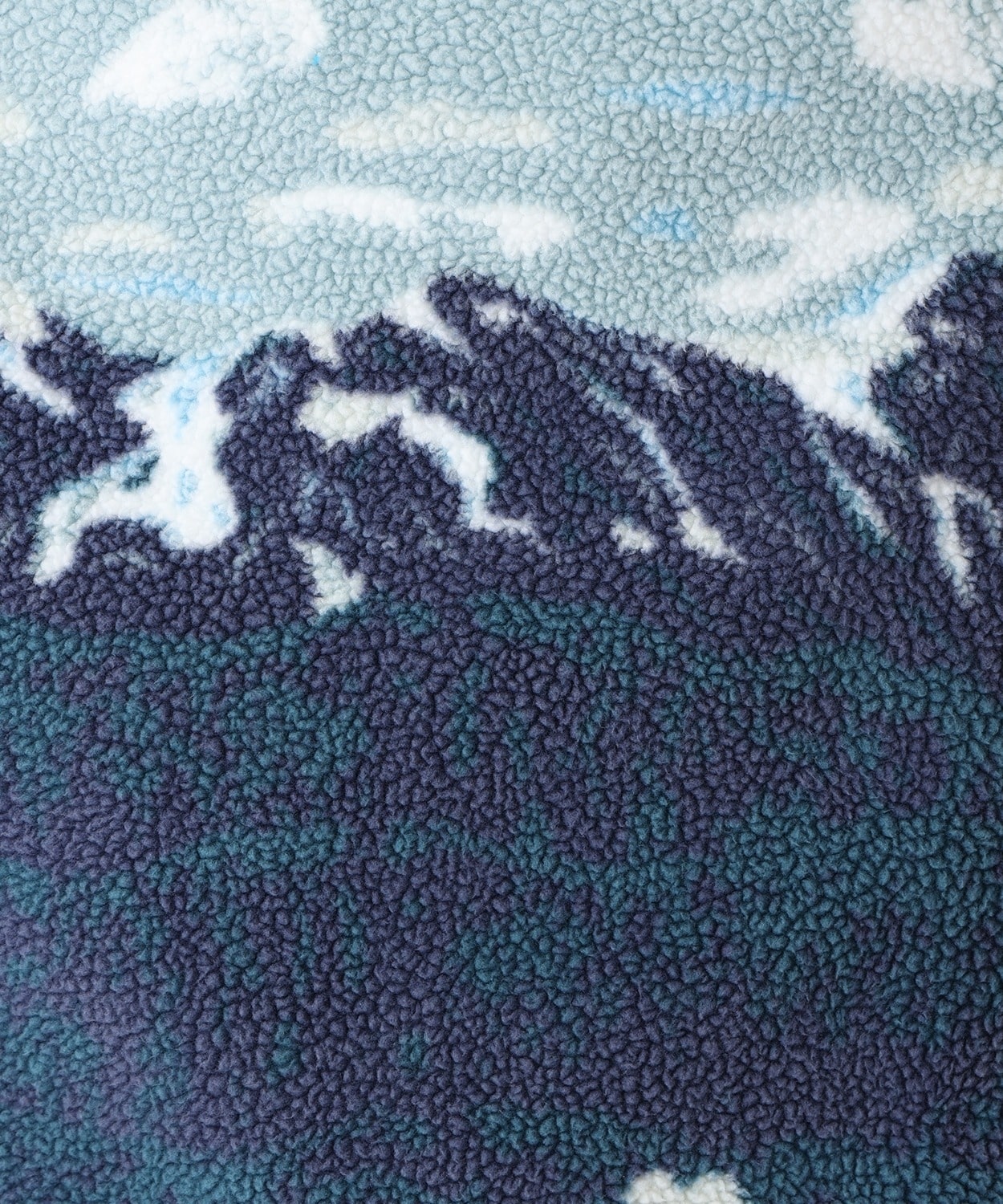 ヘルヴェティアII プリントハーフスナップフリース(S Crushed Blue