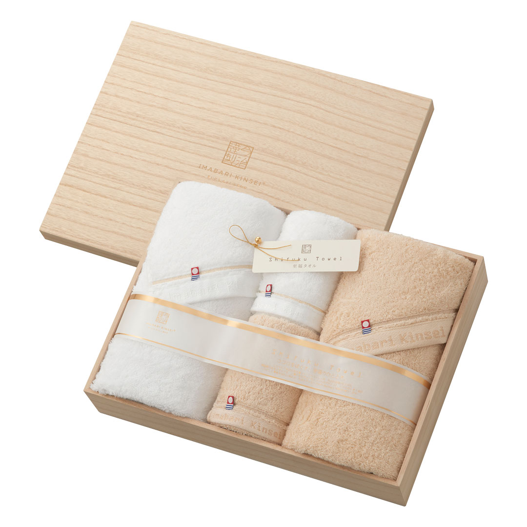 今治謹製 Shifuku Towel(至福タオル) 木箱入り SH55100 (バスタオル2P