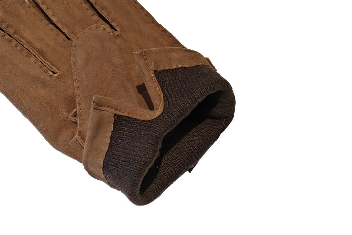 メローラ メンズ手袋◇スウェード◇ブラウン/TAN《アウトステッチ