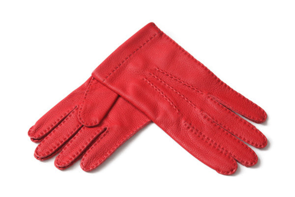 メローラ メンズ手袋◇ディアスキン◇ レッド/ROSSO《ノーライニング
