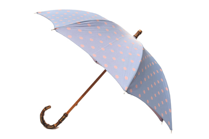 マリアフランチェスコ ◇ レディース長傘 ◇ ライトブルー×ピンク