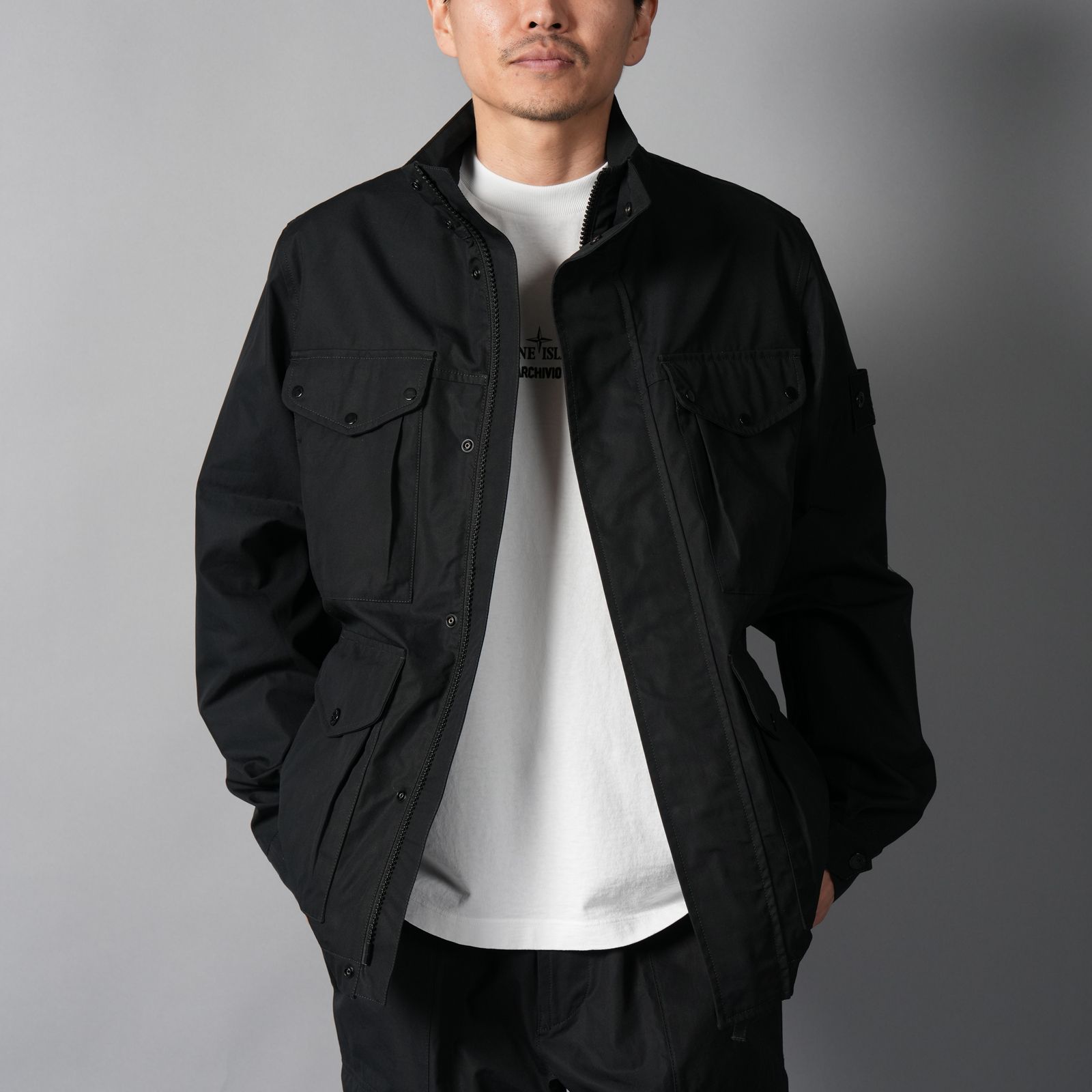 STONE ISLAND - 4100035 / ALL-WEATHER COTTON CANVAS_S.I. GHOST