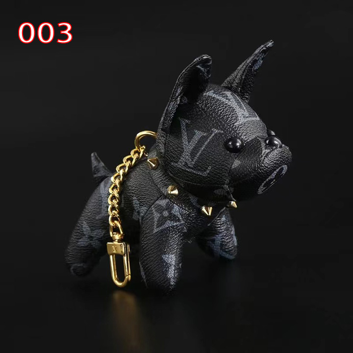 ルイ・ヴィトン 犬飾り 可愛い 本革製 キーホルダー飾り 鞄飾り