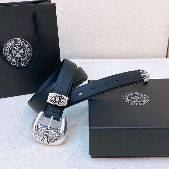 クロムハーツクラシック3PC ベルト レザー ブラック系 CHROME HEARTS