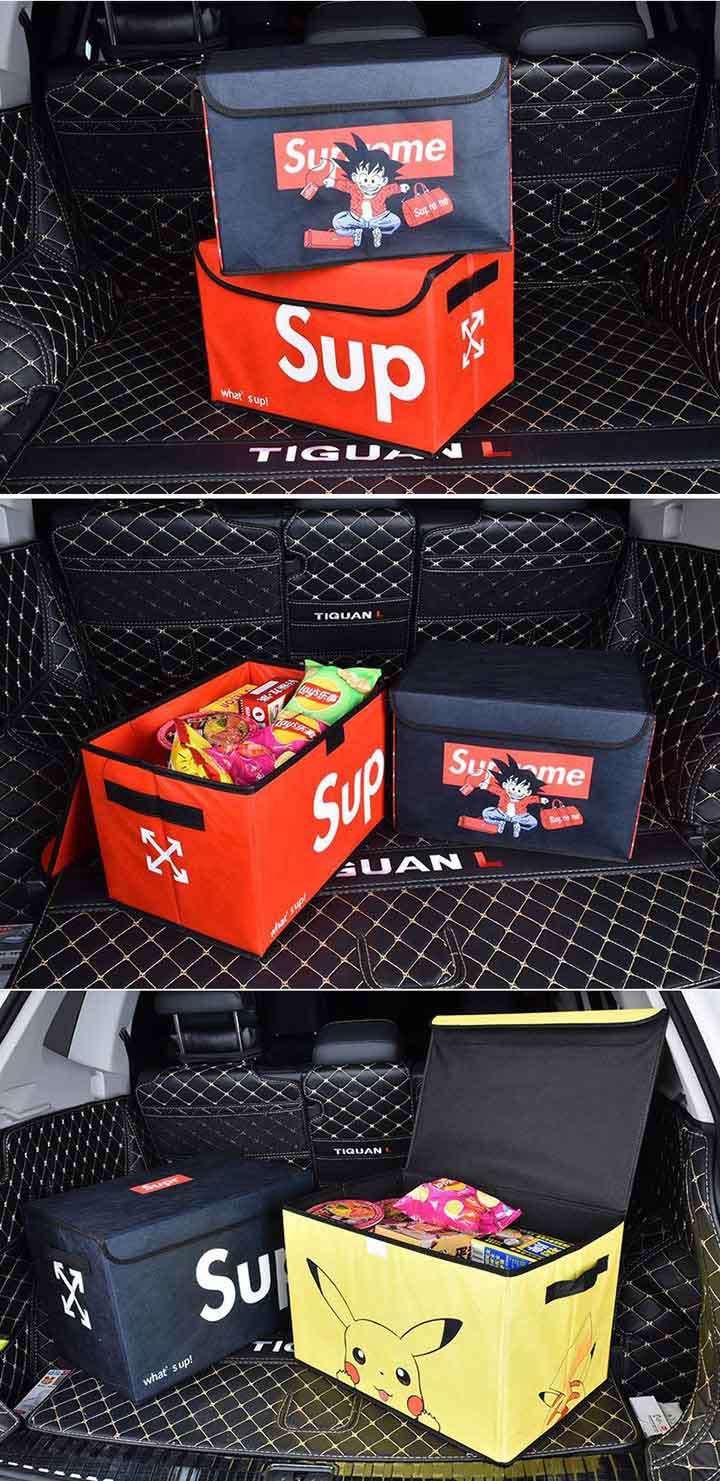 オシャレ カー用品 シュプリーム ロゴ付き かわいい 大人気 トランク