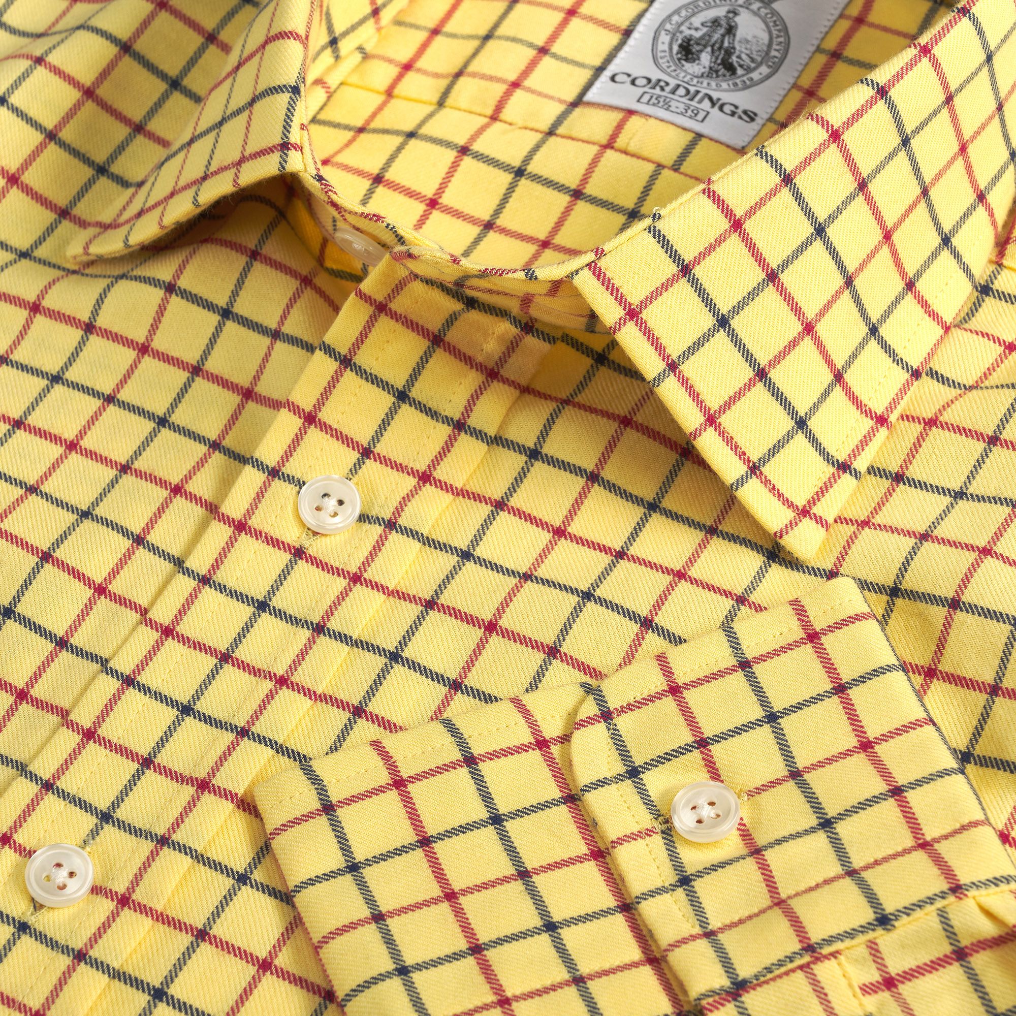 Men's Yellow Red Pheasant Check Shirt | Cordings US